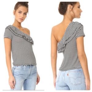 Splendid-NWT Striped Black/White Off Shoulder Top